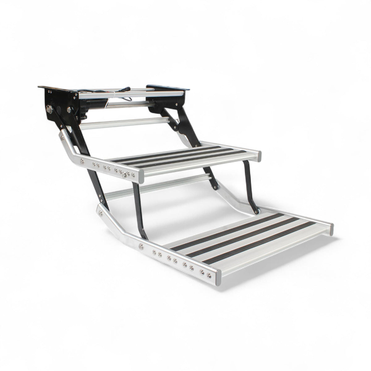 Double Electric Caravan Step | 12V Motorised RV Step with LED Light ...