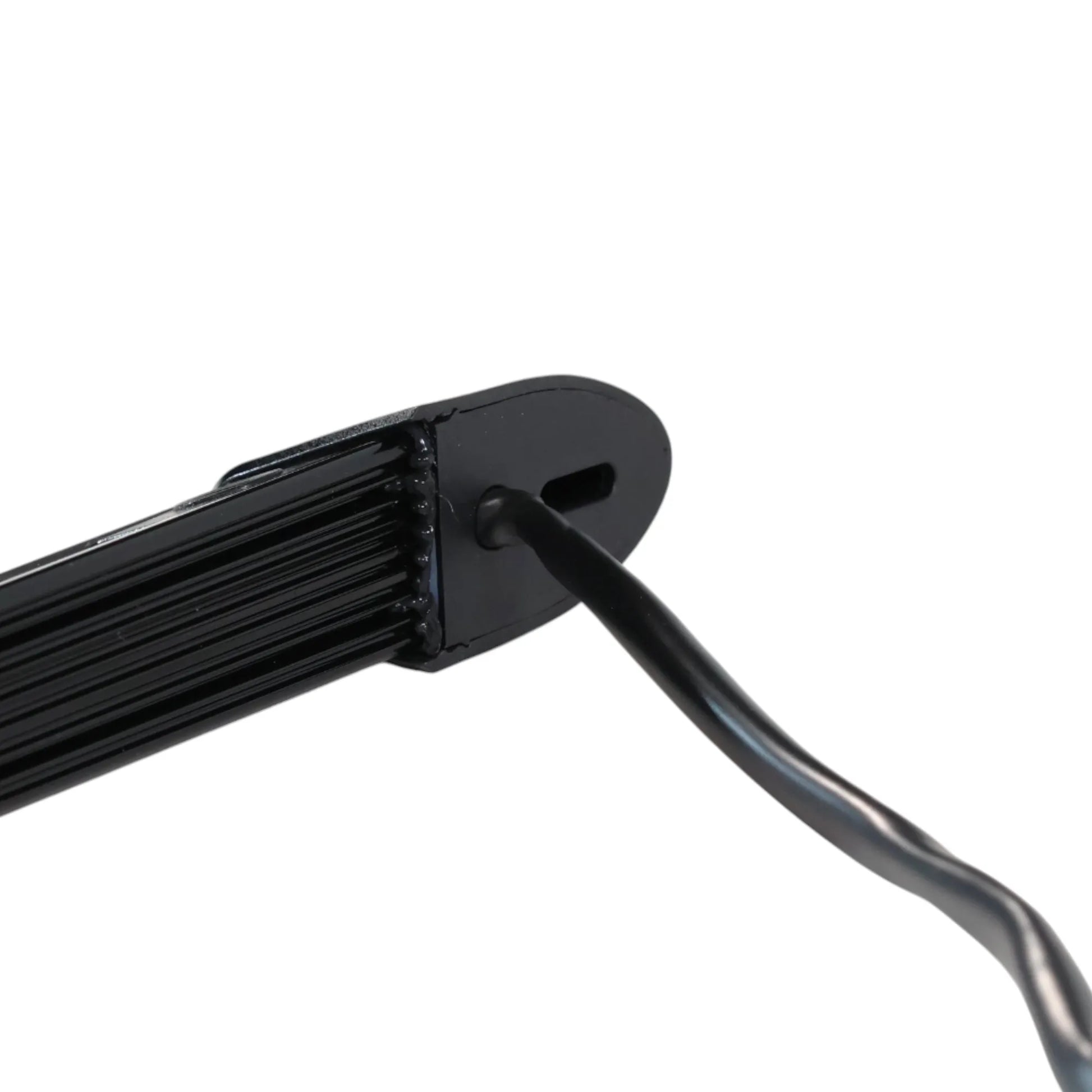 sleek black 12v LED bar with wiring and dimmer knob
