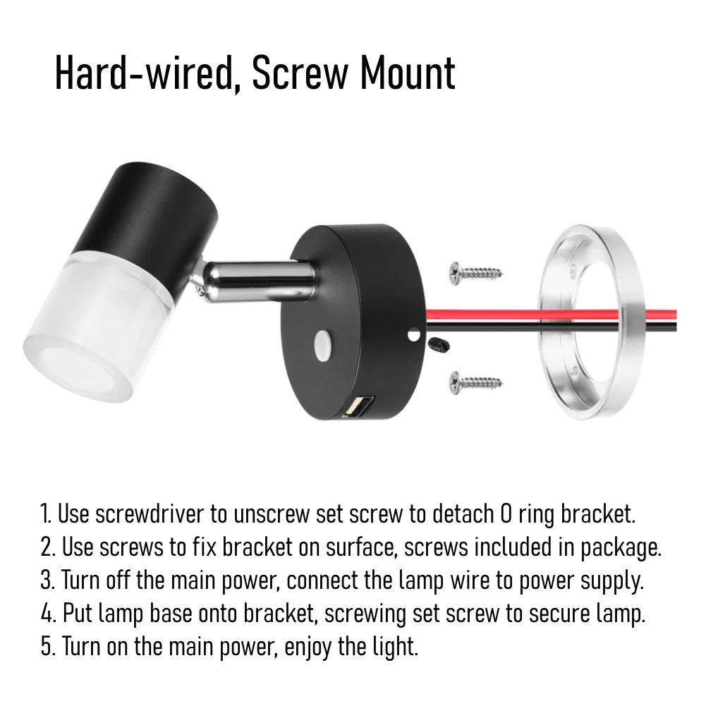 reading light with swivel design close-up