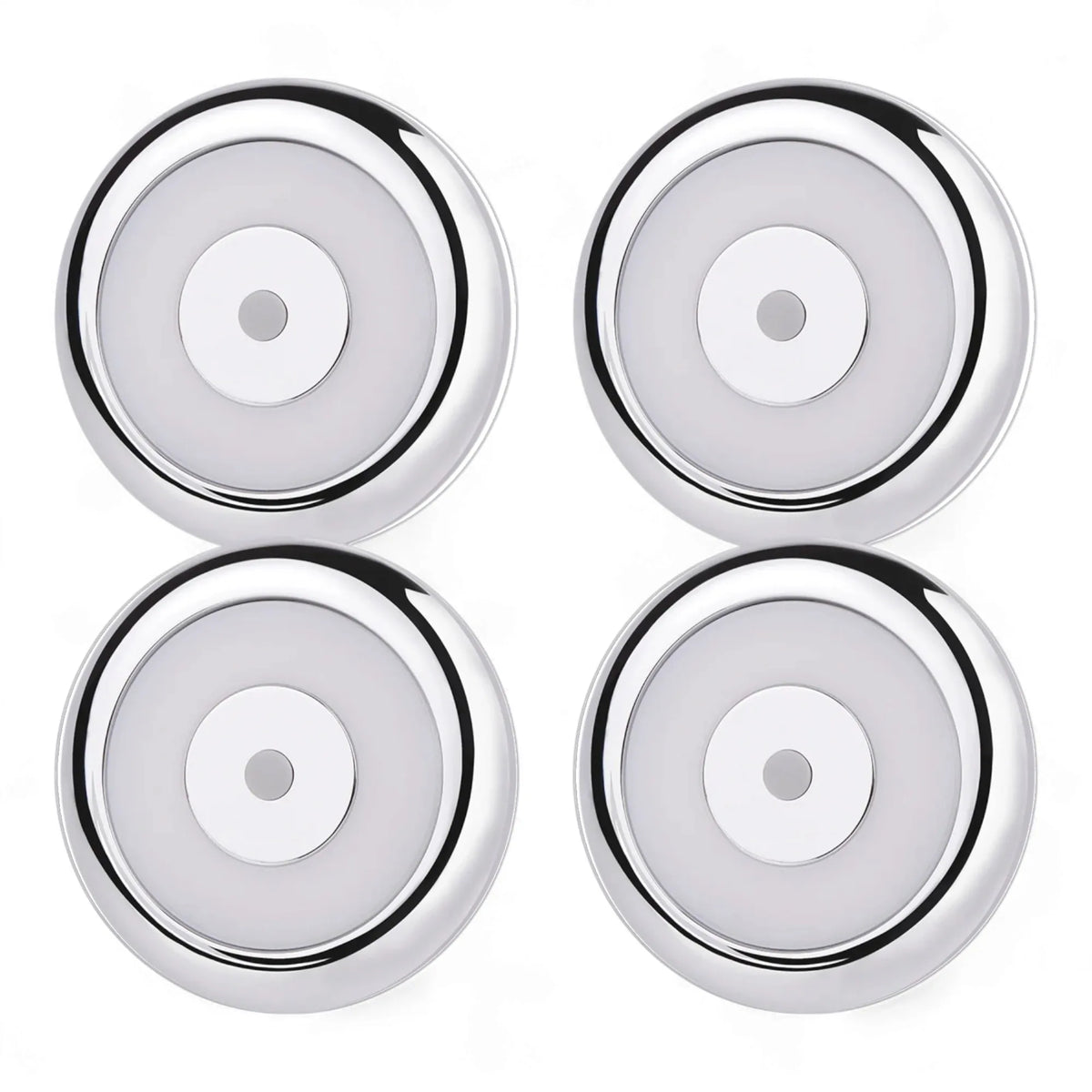 Four pack silver Treklo campervan dome lights for practical 12v overhead illumination