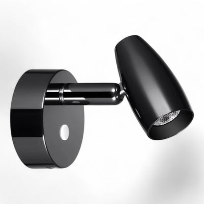 compact reading spotlight in gloss black finish