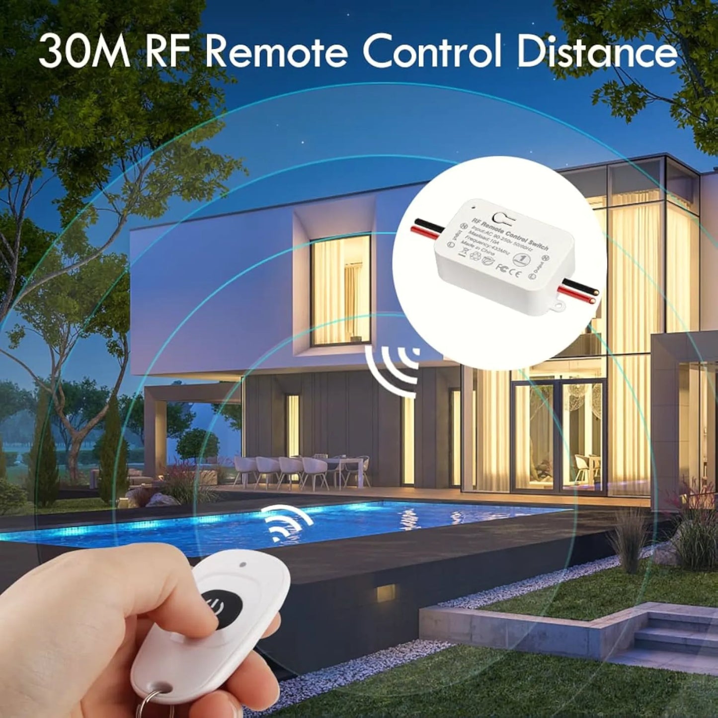 6–36v dc hardwired wireless rf relay module for custom control panels