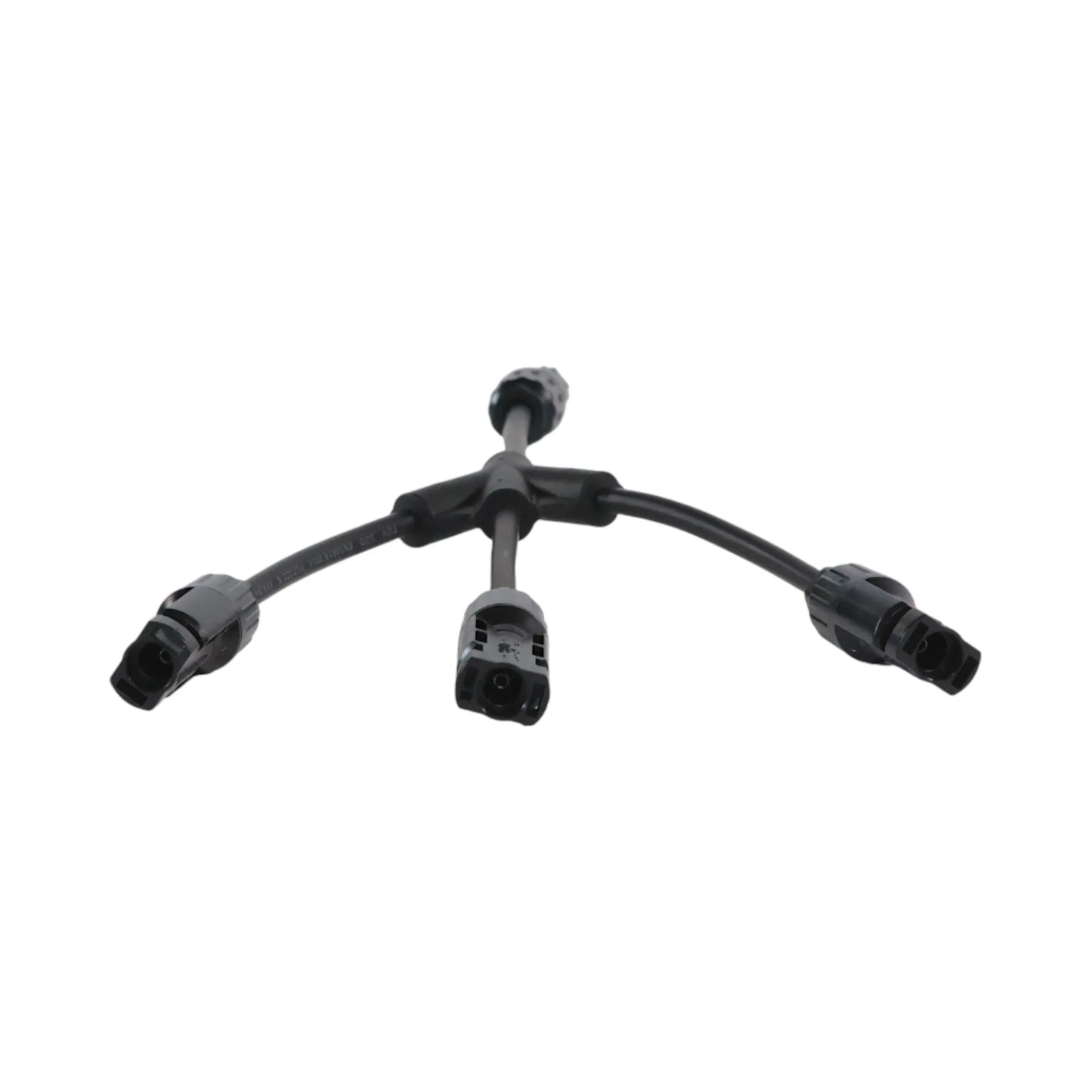 pair of 3-to-1 MC4 Y branches beside tools