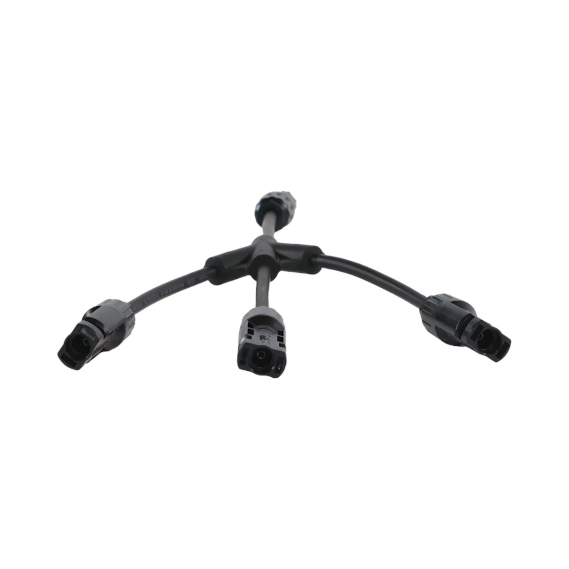 pair of 3-to-1 MC4 Y branches beside tools