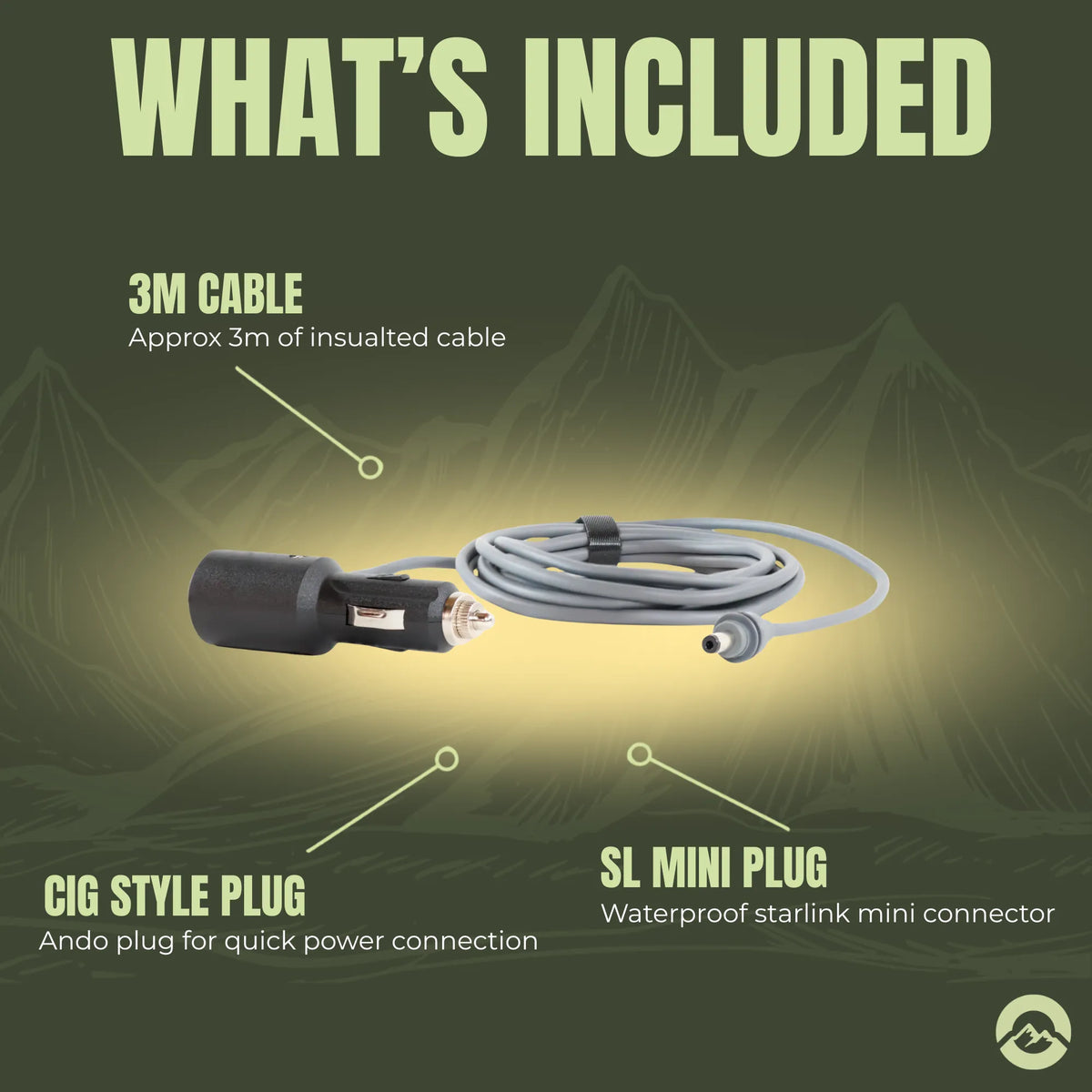 Heavy duty Starlink Mini power cable for caravans, RVs, and campervans