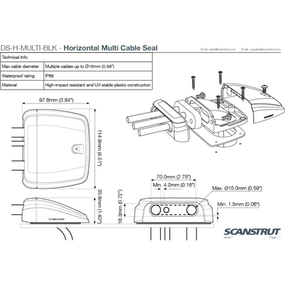 Multi Horizontal Cable Seal DS-H-MULTI-BLK