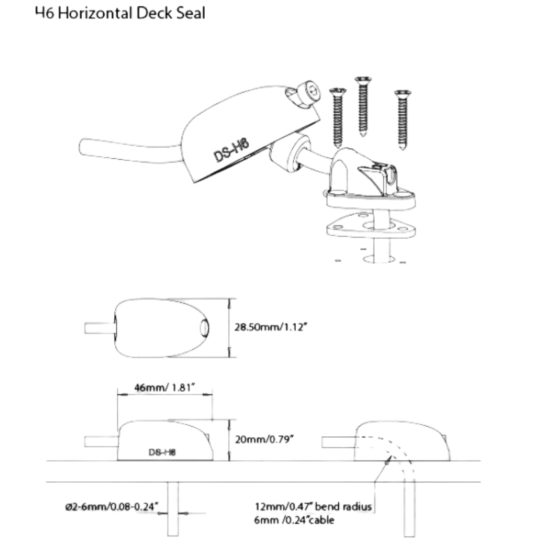 White Horizontal Cable Seal 2-6mm