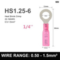 RED M6 Heat Shrink Ring Terminal, 0.5mm² to 1.5mm² Wire Size (Pack of 100)
