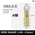 YELLOW M5 Heat Shrink Ring Terminal, 4.00mm² to 6.00mm² Wire Size (Pack of 100)