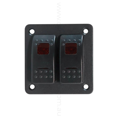 dual led 2 way rocker switch panel for rv accessory control and clean dash layouts