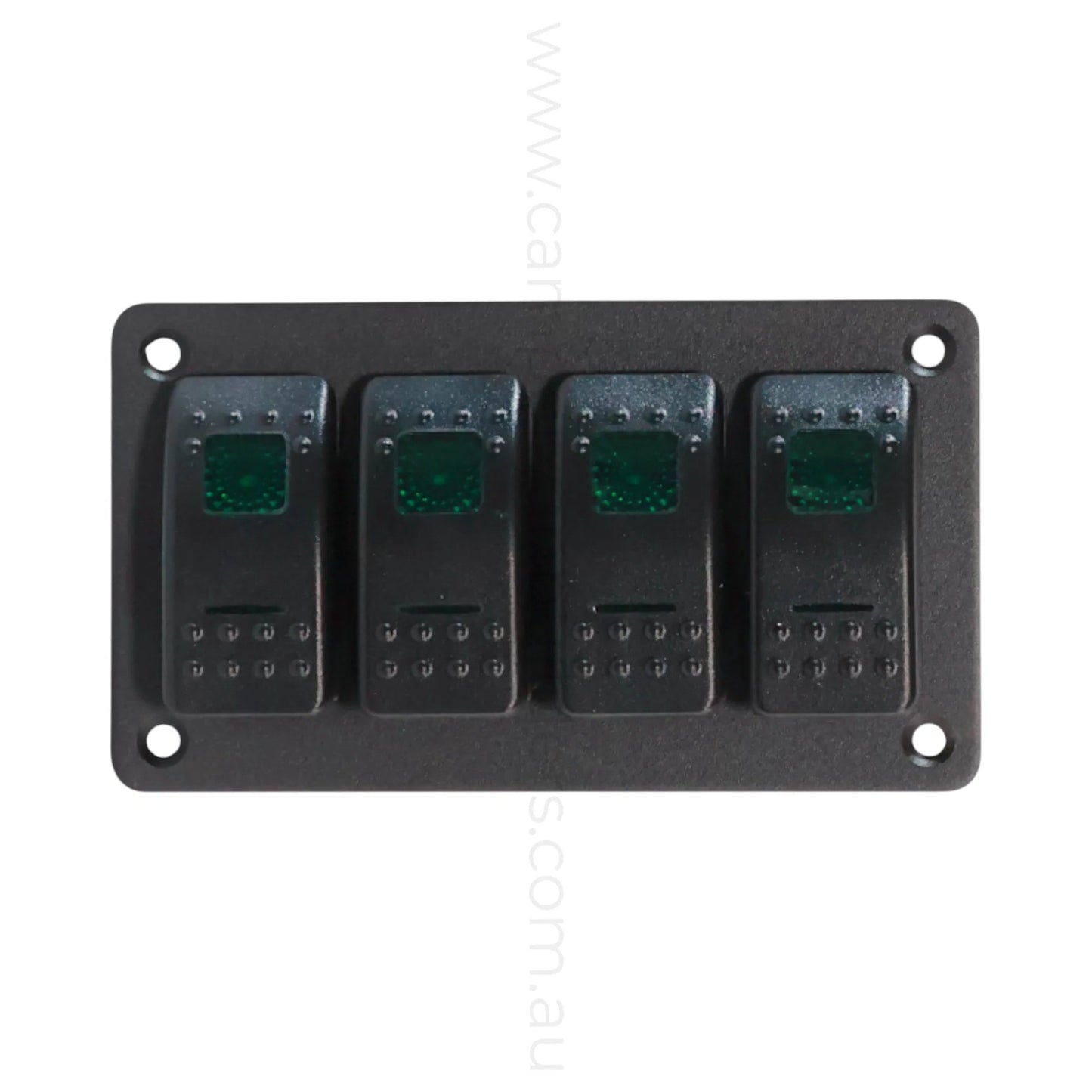 dual led 4 way rocker switch panel for rv accessory control and clean dash layouts