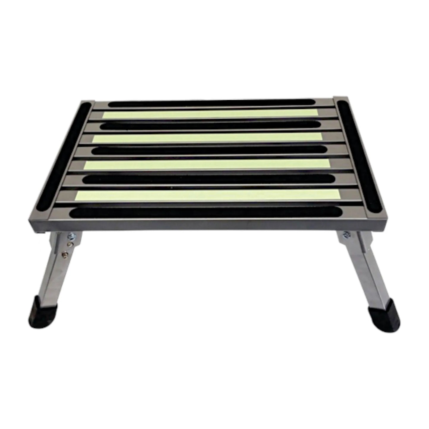 illuminating single folding portable caravan camping step with led light