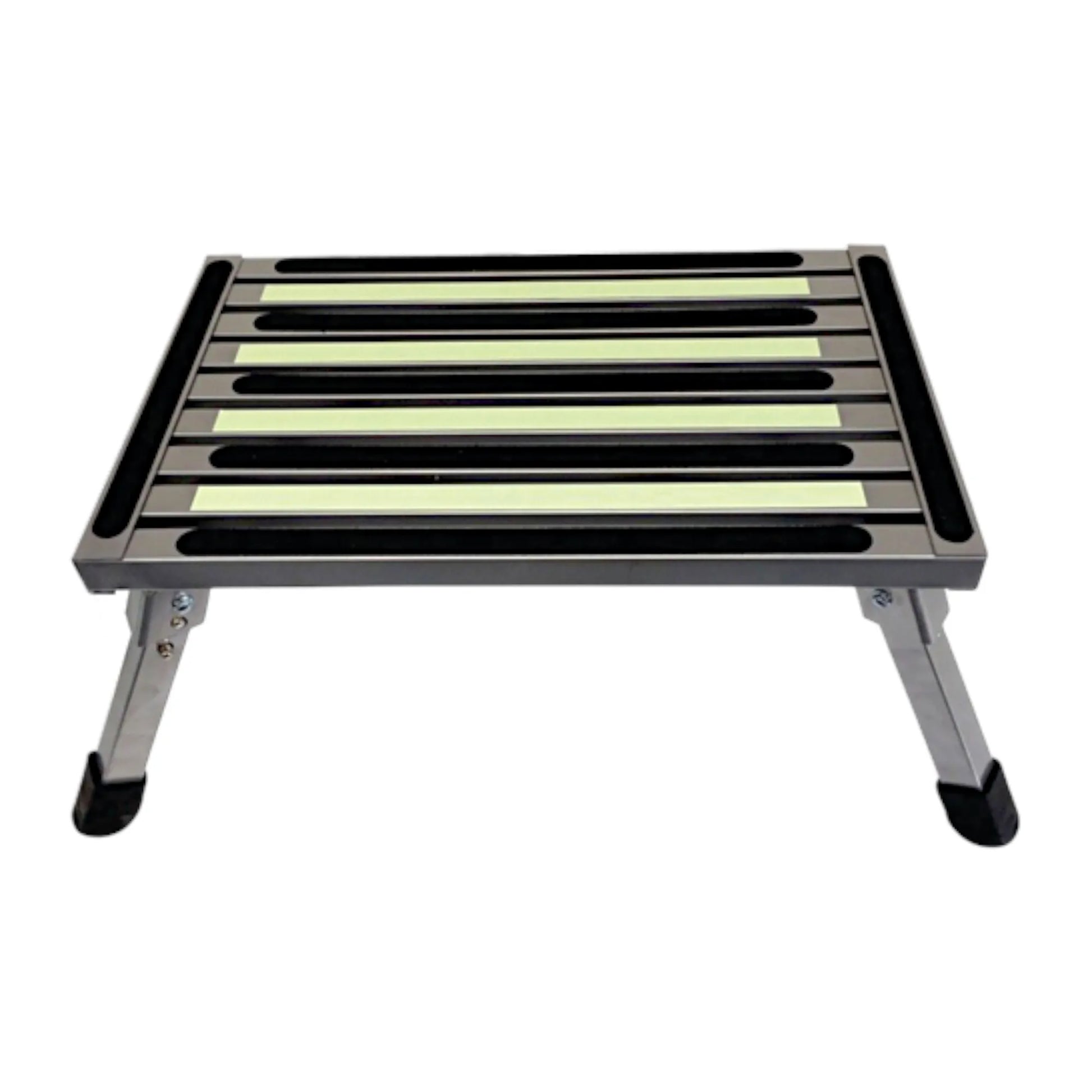 illuminating single folding portable caravan camping step with led light