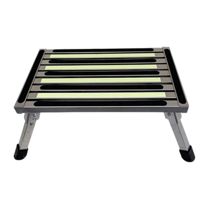 illuminating single folding portable caravan camping step with led light