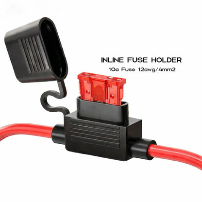 Inline 10A fuse with 12AWG 4mm2 cable for caravan, rv, and campervan 12v systems