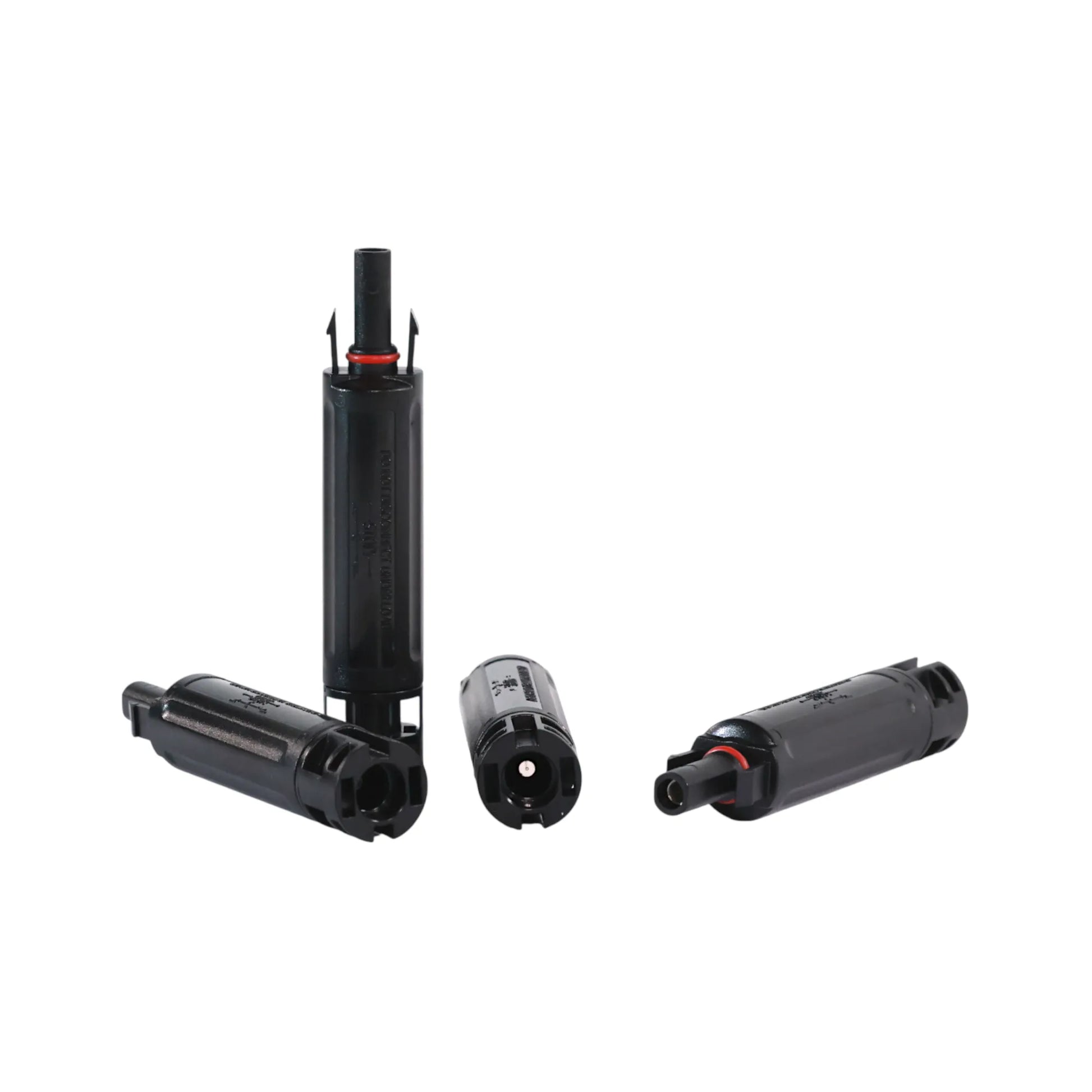 inline MC4 solar fuse 30A laid out for installation