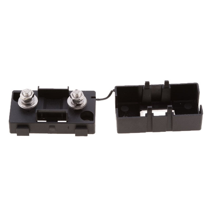 Interlocking MIDI fuse holder with window cover for modular fuse block builds