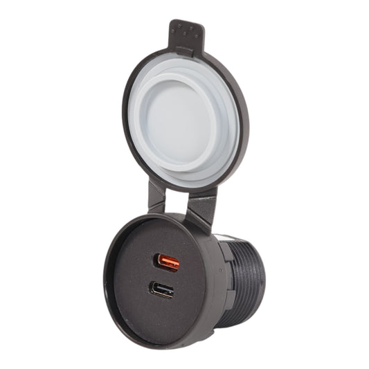 ip67 waterproof dual usb c charging socket for 12v systems