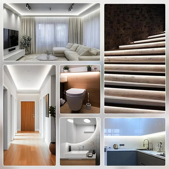 thick-profile neon flex strip glowing cool white