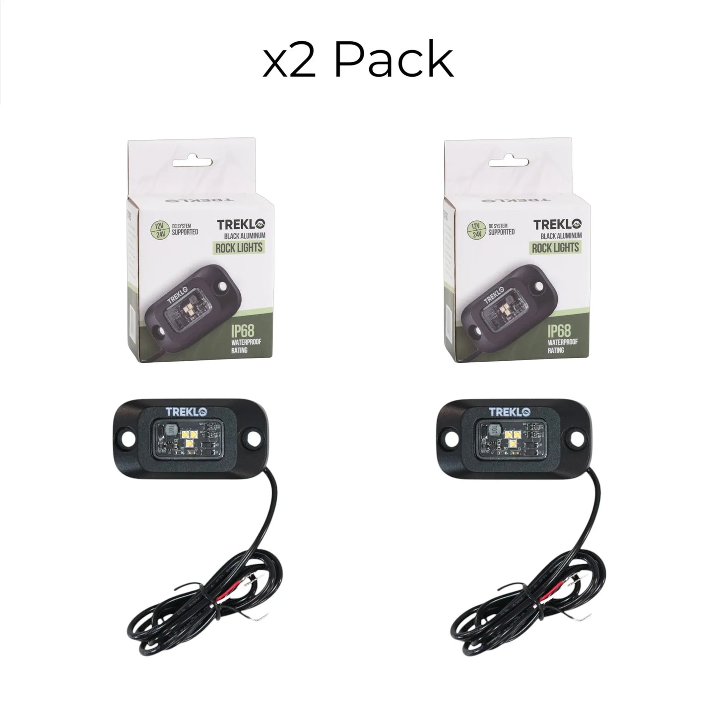 Dimmable rock light kit for caravan and campervan with white or amber