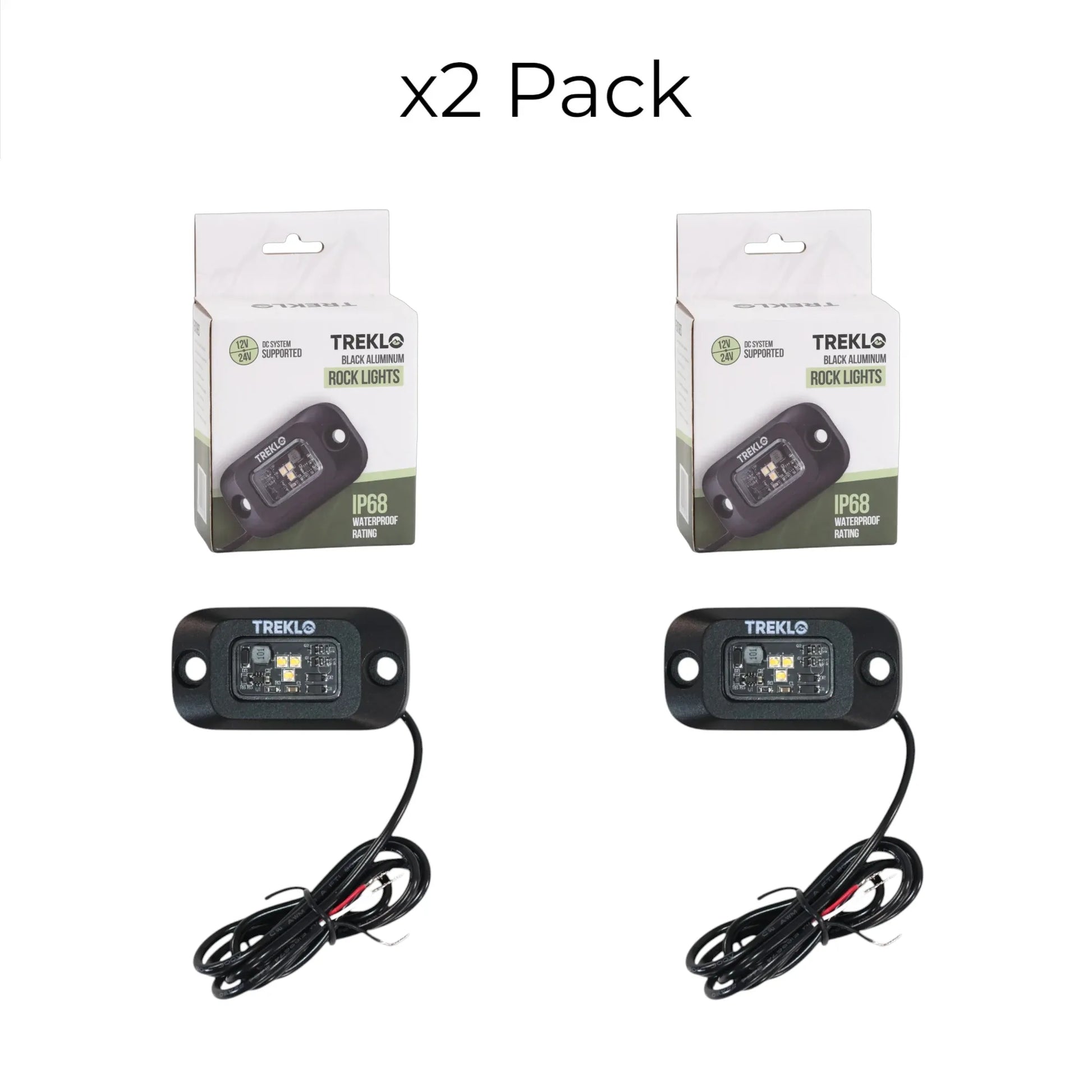 Dimmable rock light kit for caravan and campervan with white or amber