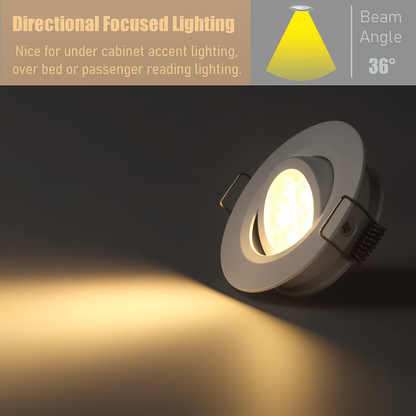 White Swivel Recessed Downlight (2 Pack) – 12V Warm White