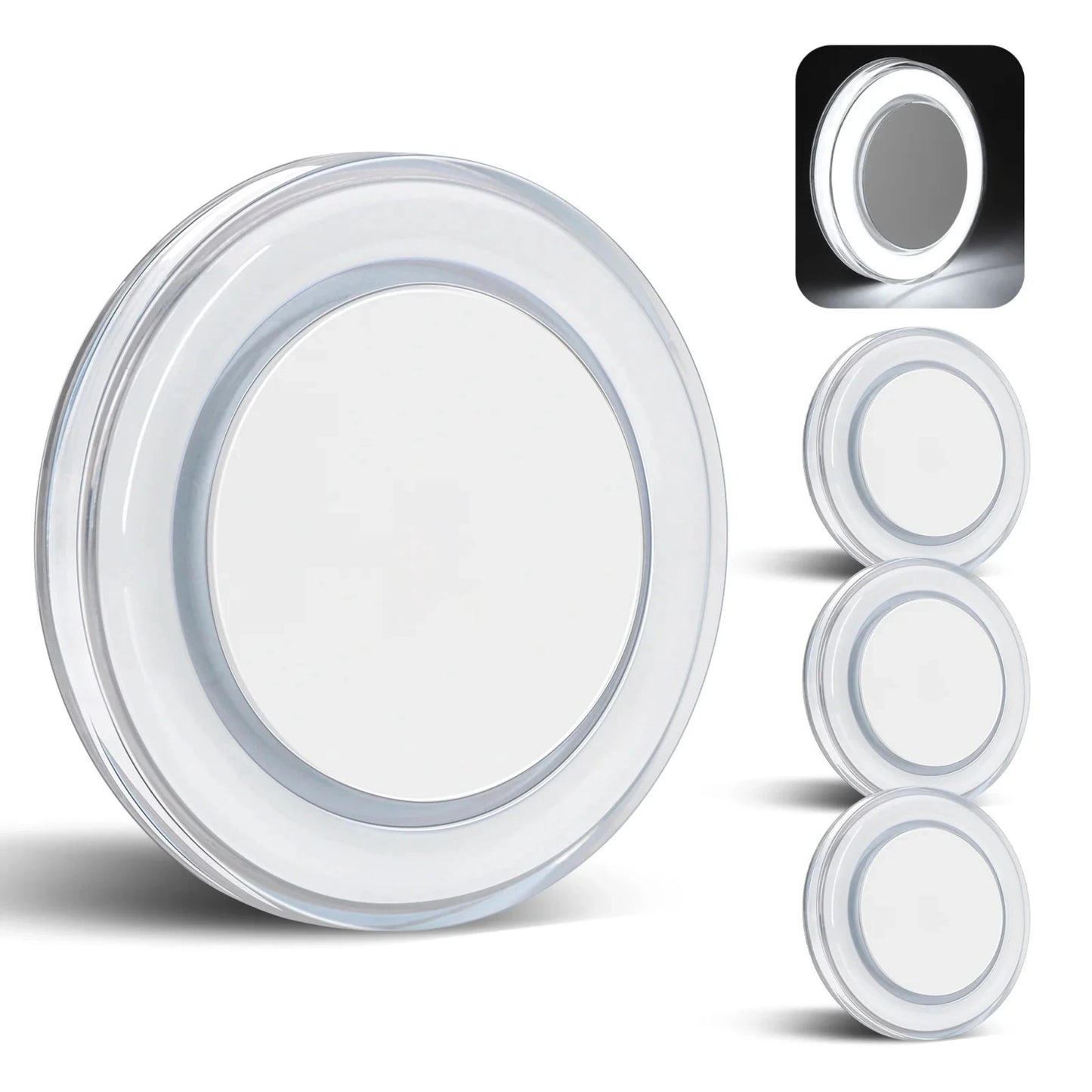 cool white low profile disc lights shown as a set