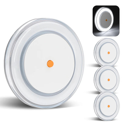 cool white low profile disc lights shown as a set of four