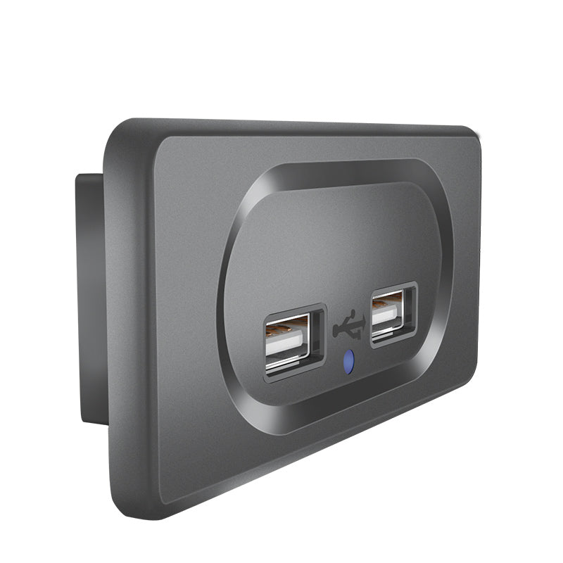 Dual Usb-A Wall Panel Charger Socket 12 - 24V Usb Ports