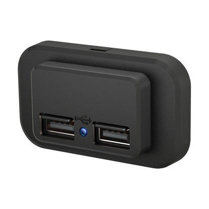 Usb-A Dual Port Black Charger Wall Plate 12V - 24V Usb Ports