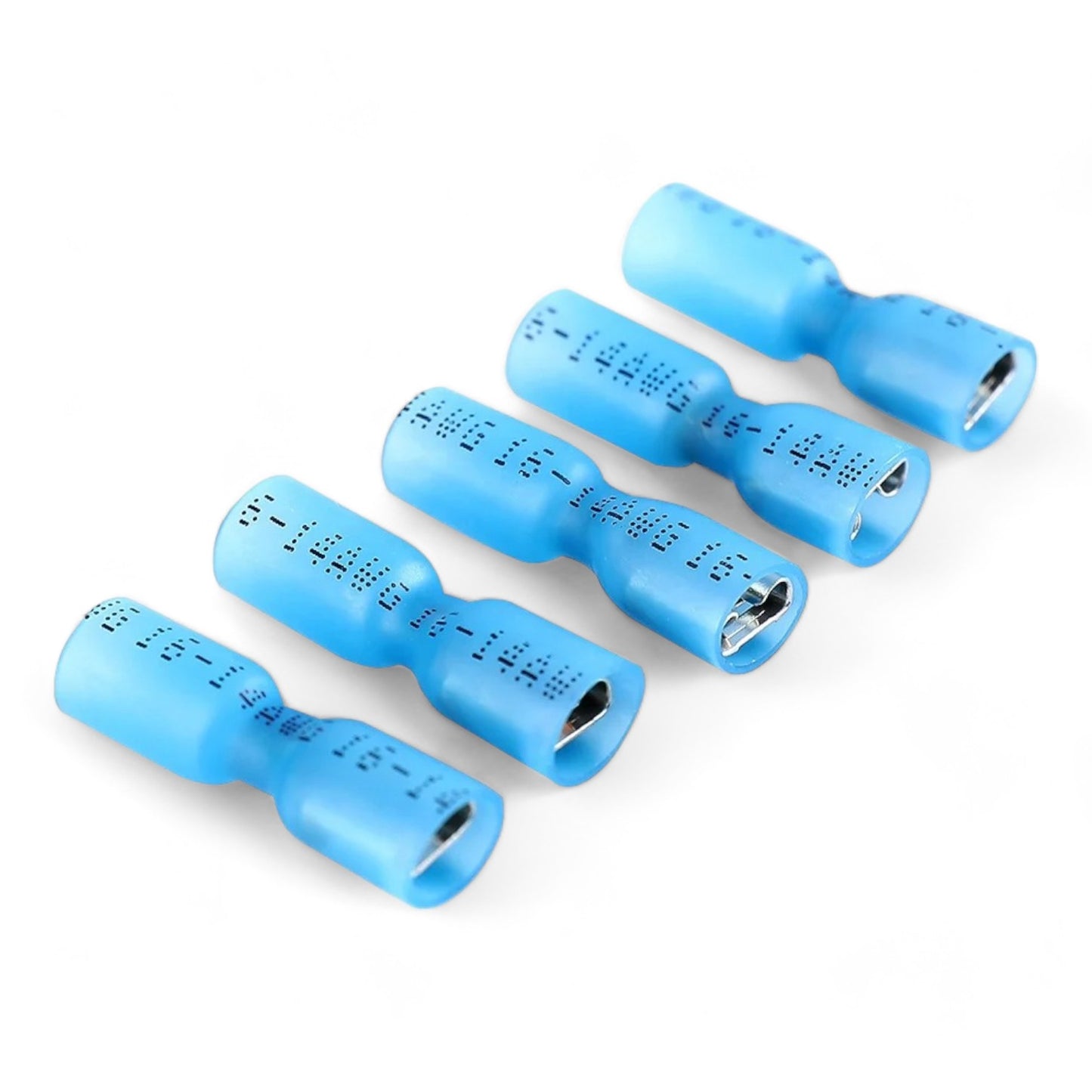 Blue Heat Shrink Female Disconnect, 1.50mm² to 2.50mm² Wire Size (Pack of 100)