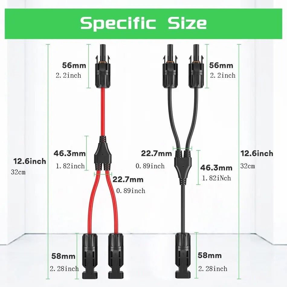 2 - 1 Y Branch Solar MC4 Connectors (Pair)