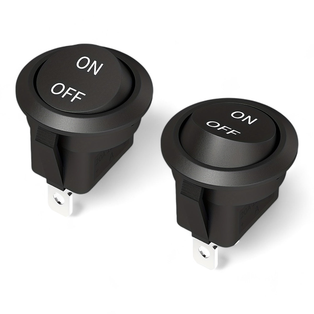 Small Circular Rocker Switch Single SPST 20mm Mini Round Rocker Switch | On/Off Marked 12V ...