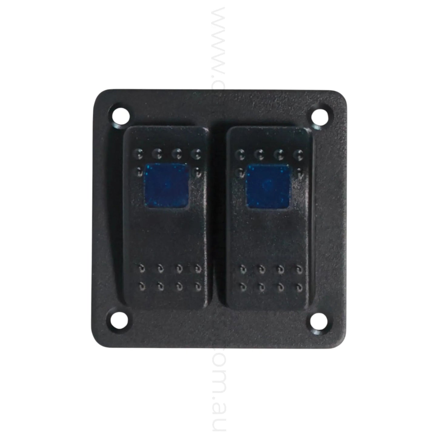 2 way single led rocker switch panel for campervan, caravan, and rv custom dashboards
