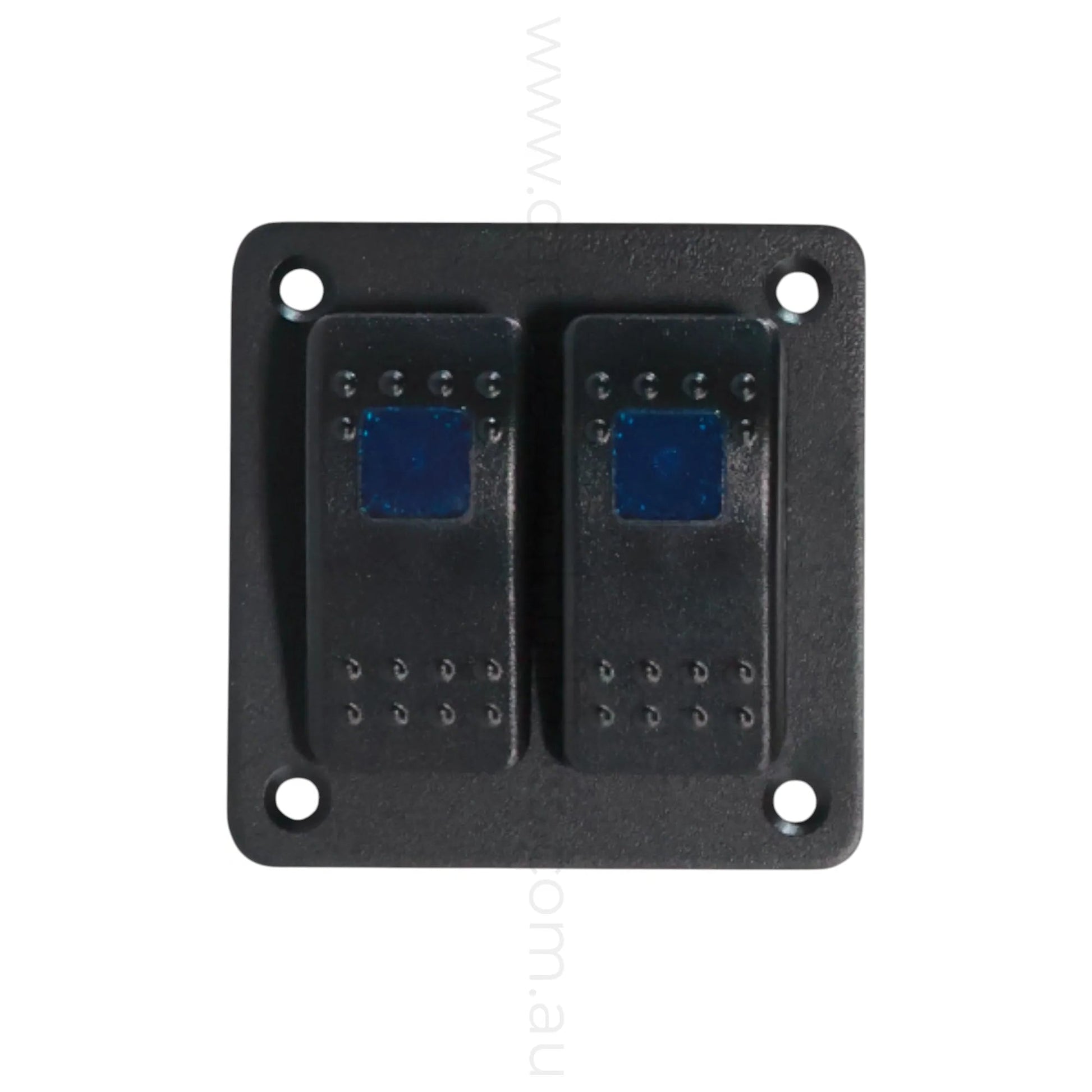 2 way single led rocker switch panel for campervan, caravan, and rv custom dashboards