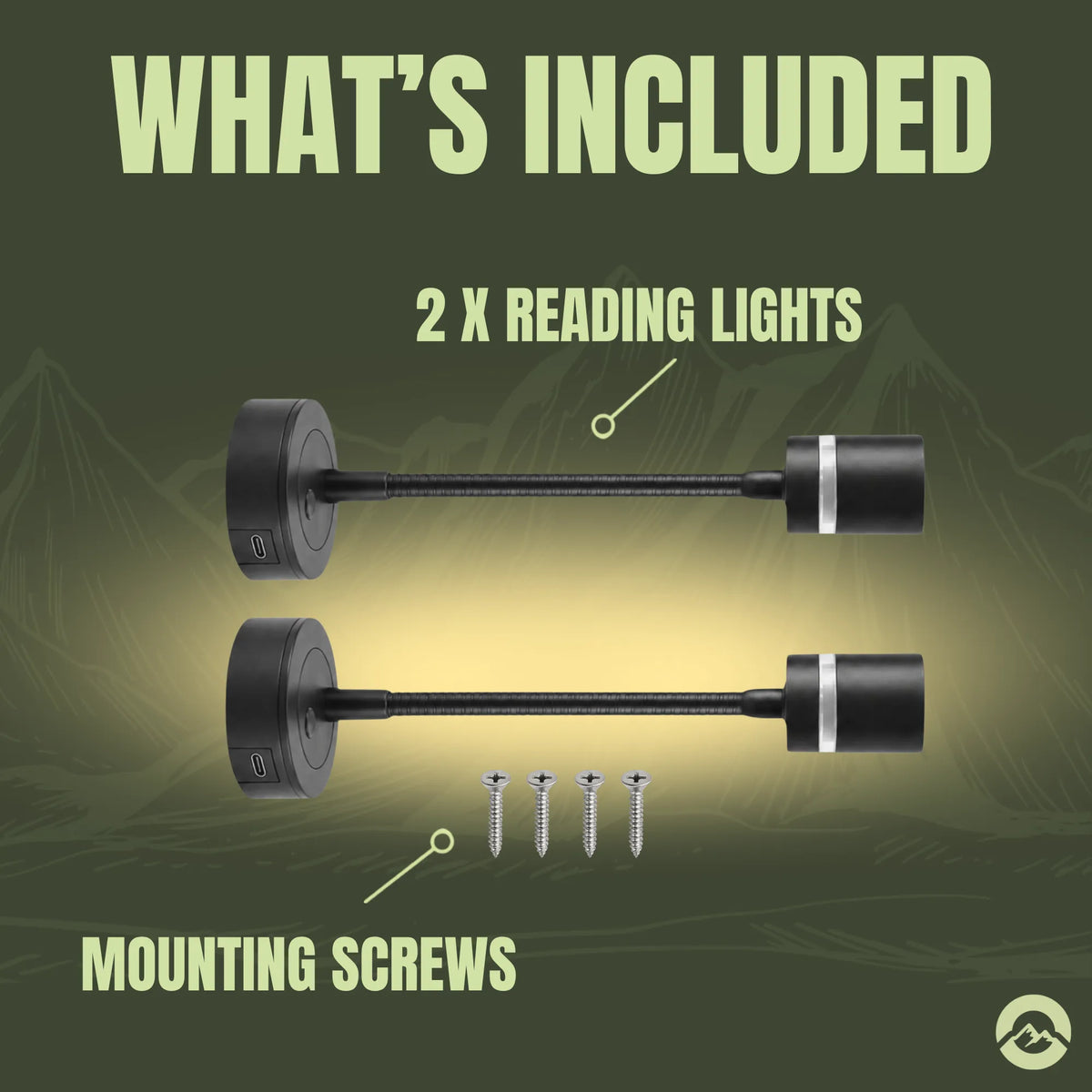 Campervan Evo LED reading lights with flexible positioning and touch dimming