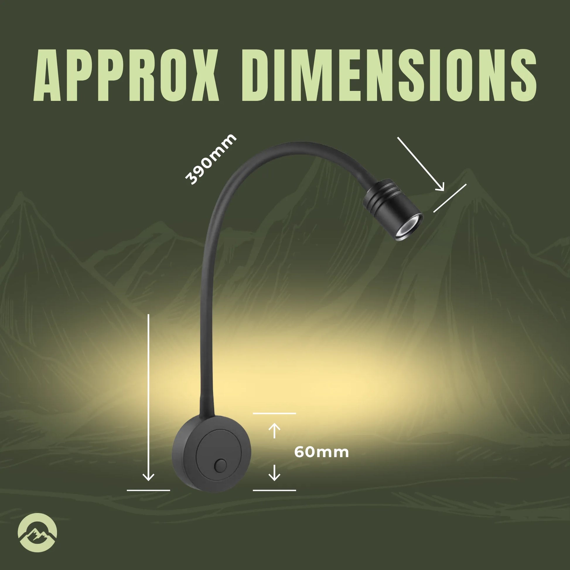 Campervan Pro LED reading light with adjustable brightness and directional beam