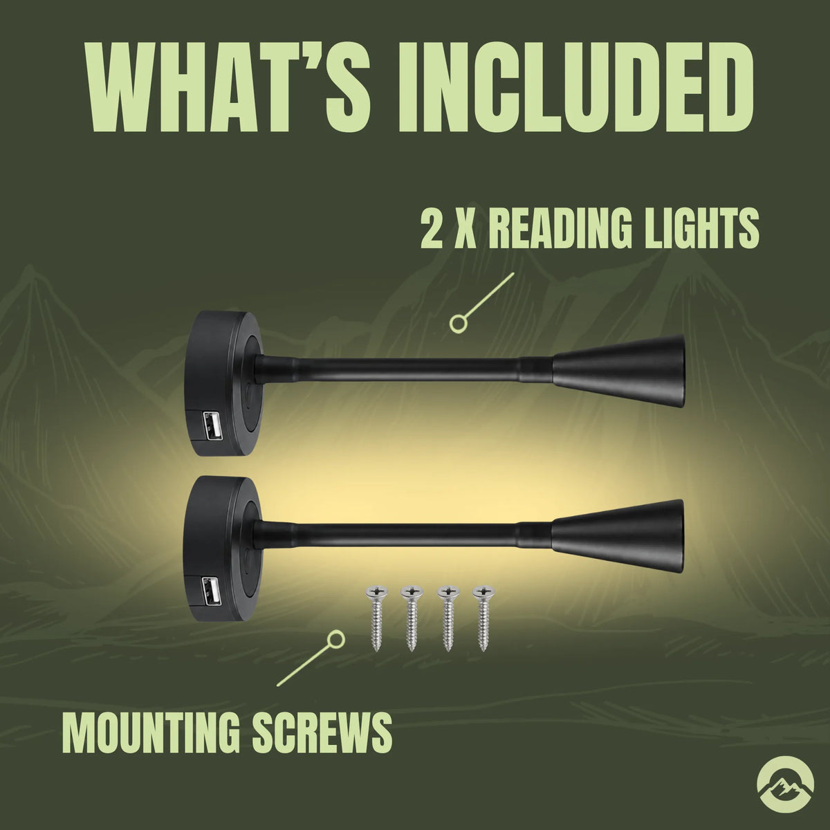 RV bedside reading lights with integrated USB charging for modern interiors