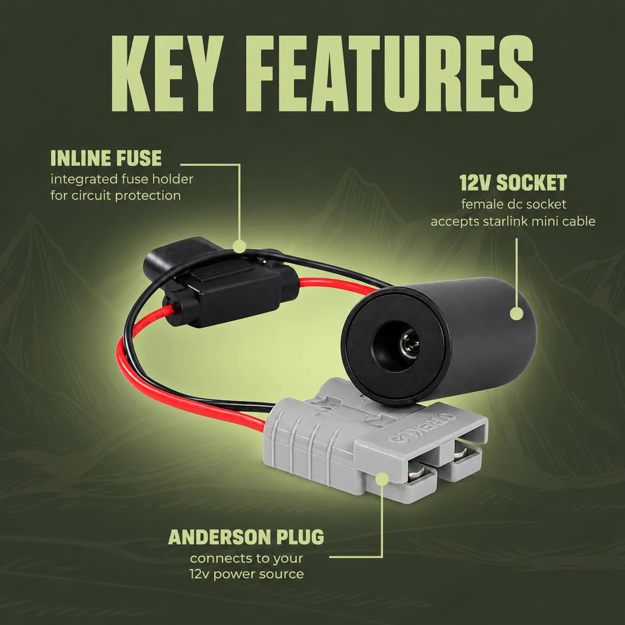 12v Starlink Mini power converter for touring and overlanding vehicles