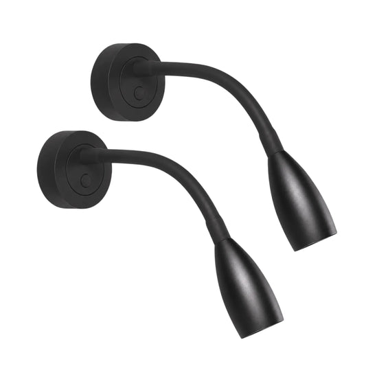 Pair of Max LED reading lights with USB charging and touch dimming for caravans