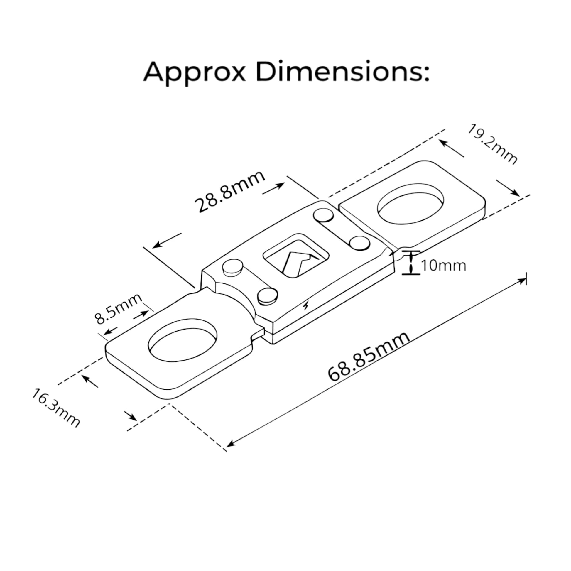MEGA AMG ANM battery fuse for protecting accessory circuits in caravans and rvs