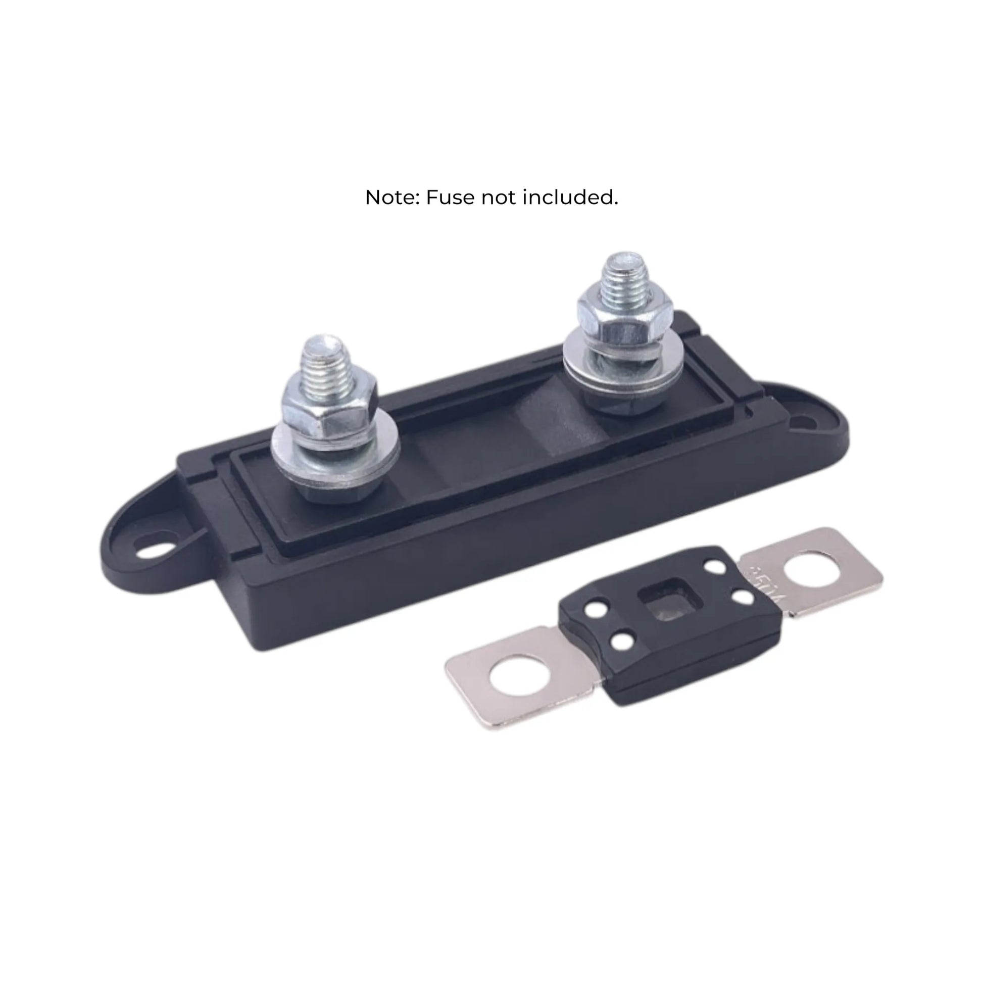 Single MEGA fuse holder for clean and secure fuse mounting in rv power systems