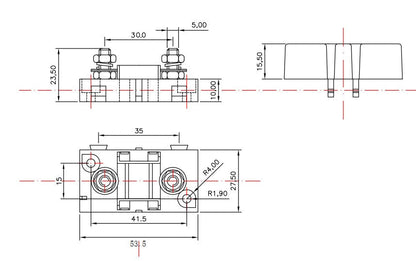 Interlocking single MIDI fuse holder with window for tidy fuse mounting solutions