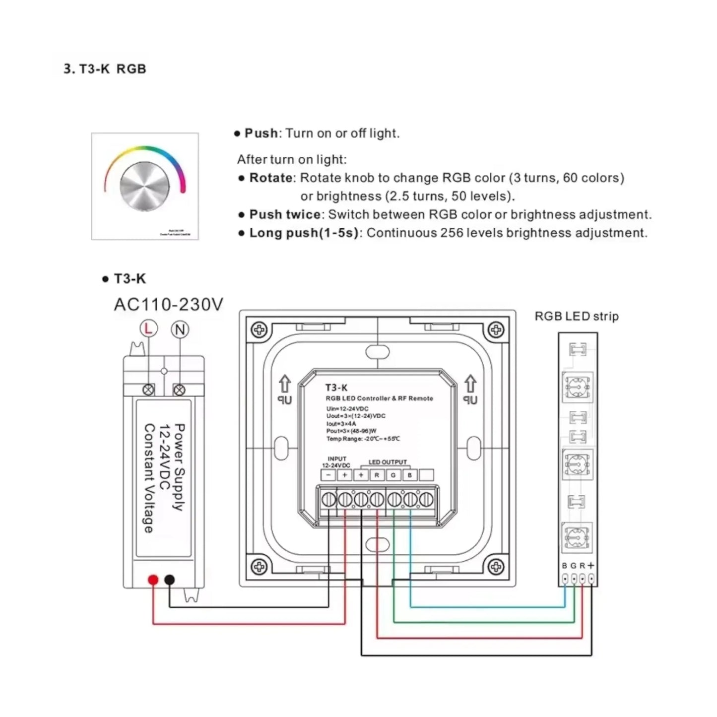 compact white dimmer switch t3k
