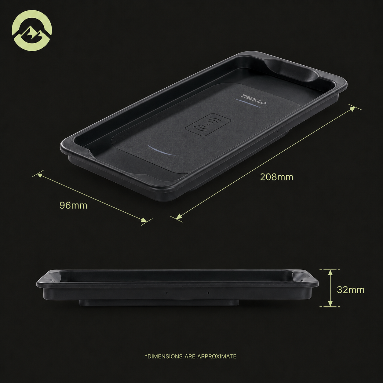 Treklo 15W wireless charger pad with matte finish for vehicle installations