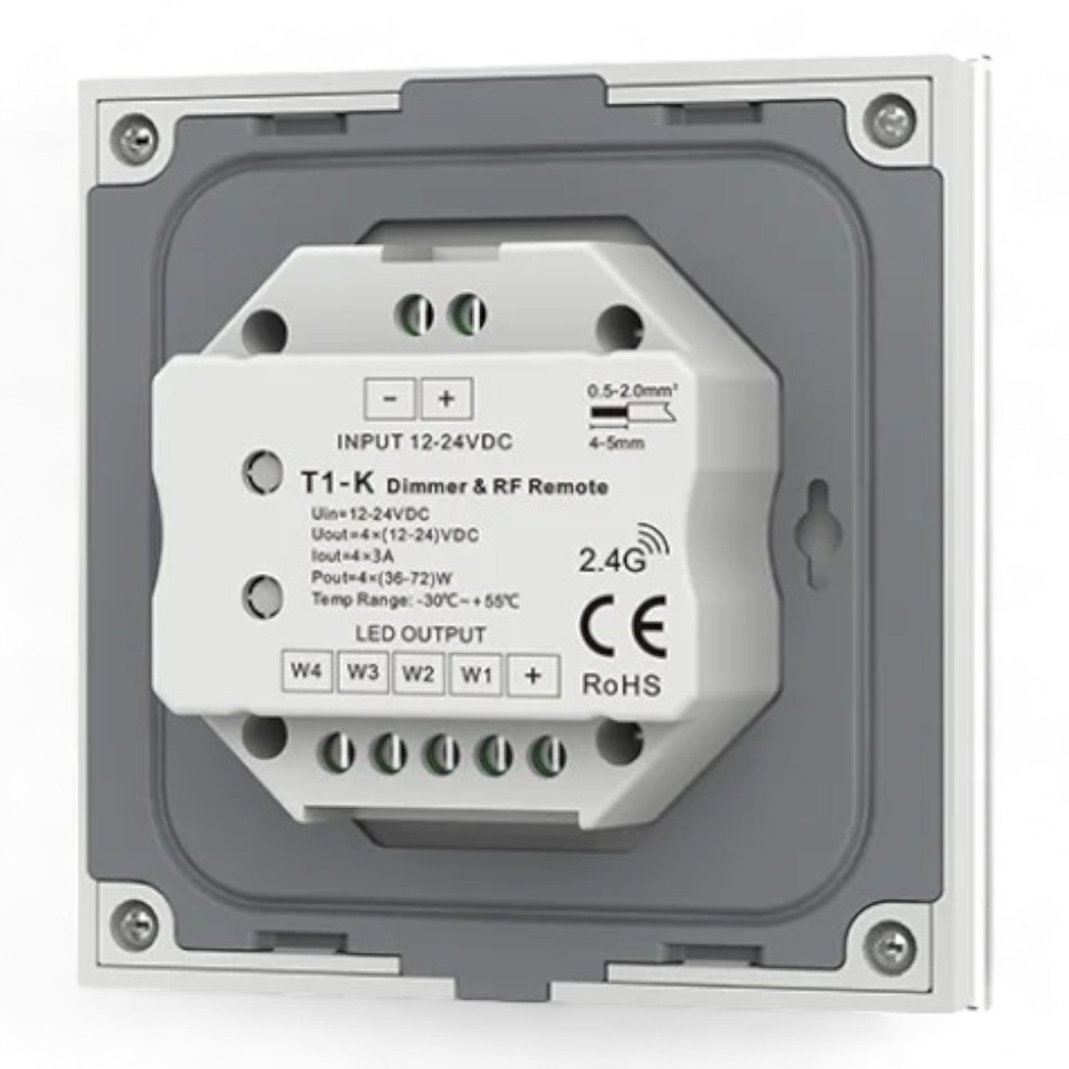 modern t1k dimmer control in white finish