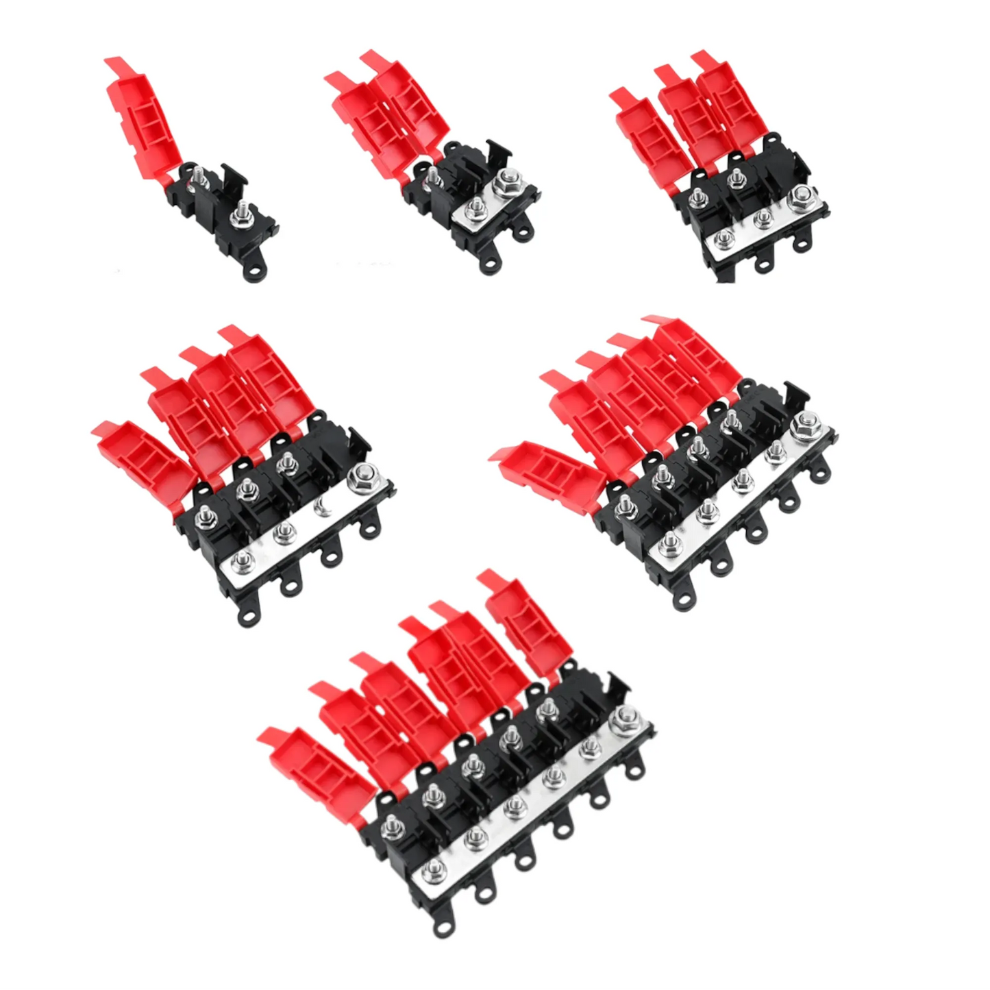 modular fuse holder for ami and midi fuses with stackable design