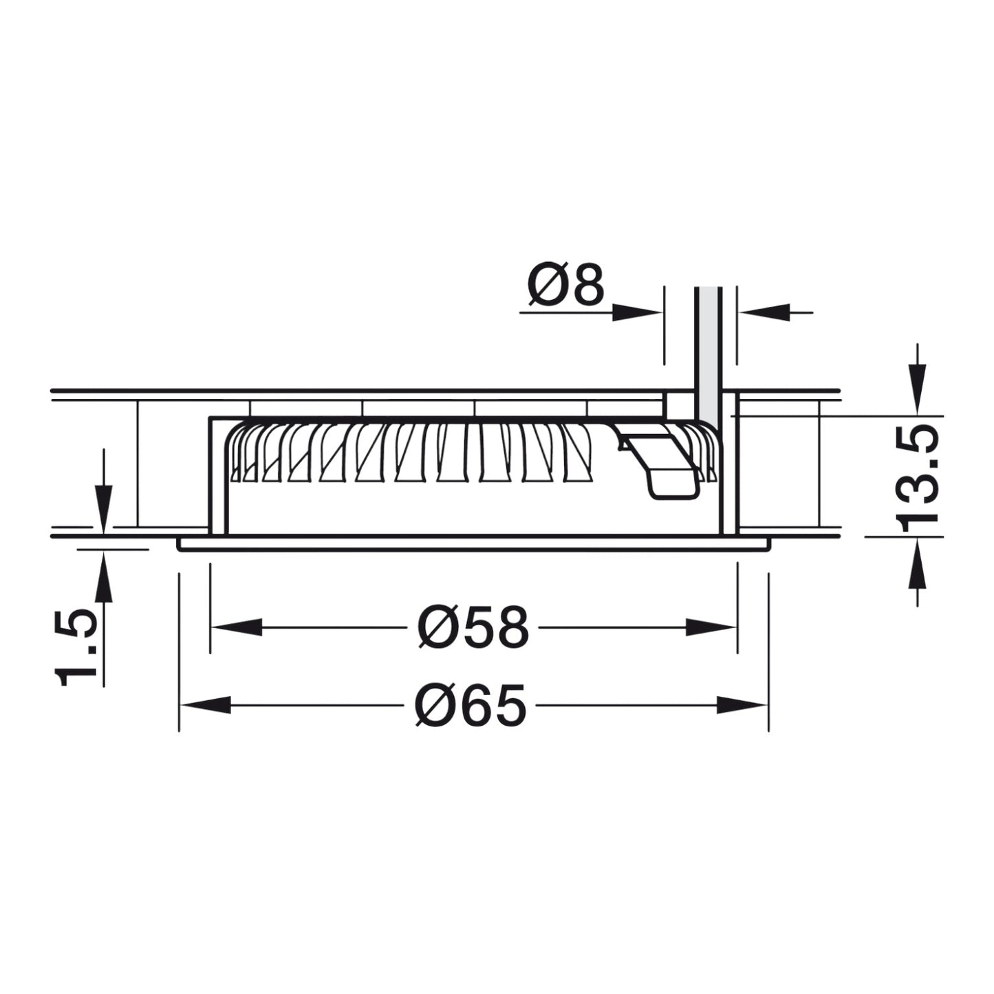 12v Led Downlight 58mm (Chrome)