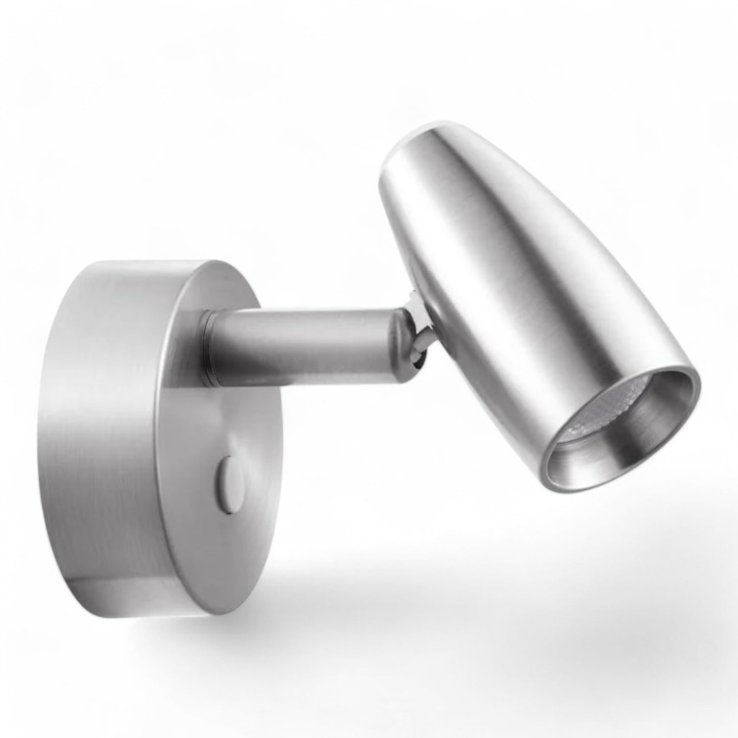 compact reading spotlight in nickel finish