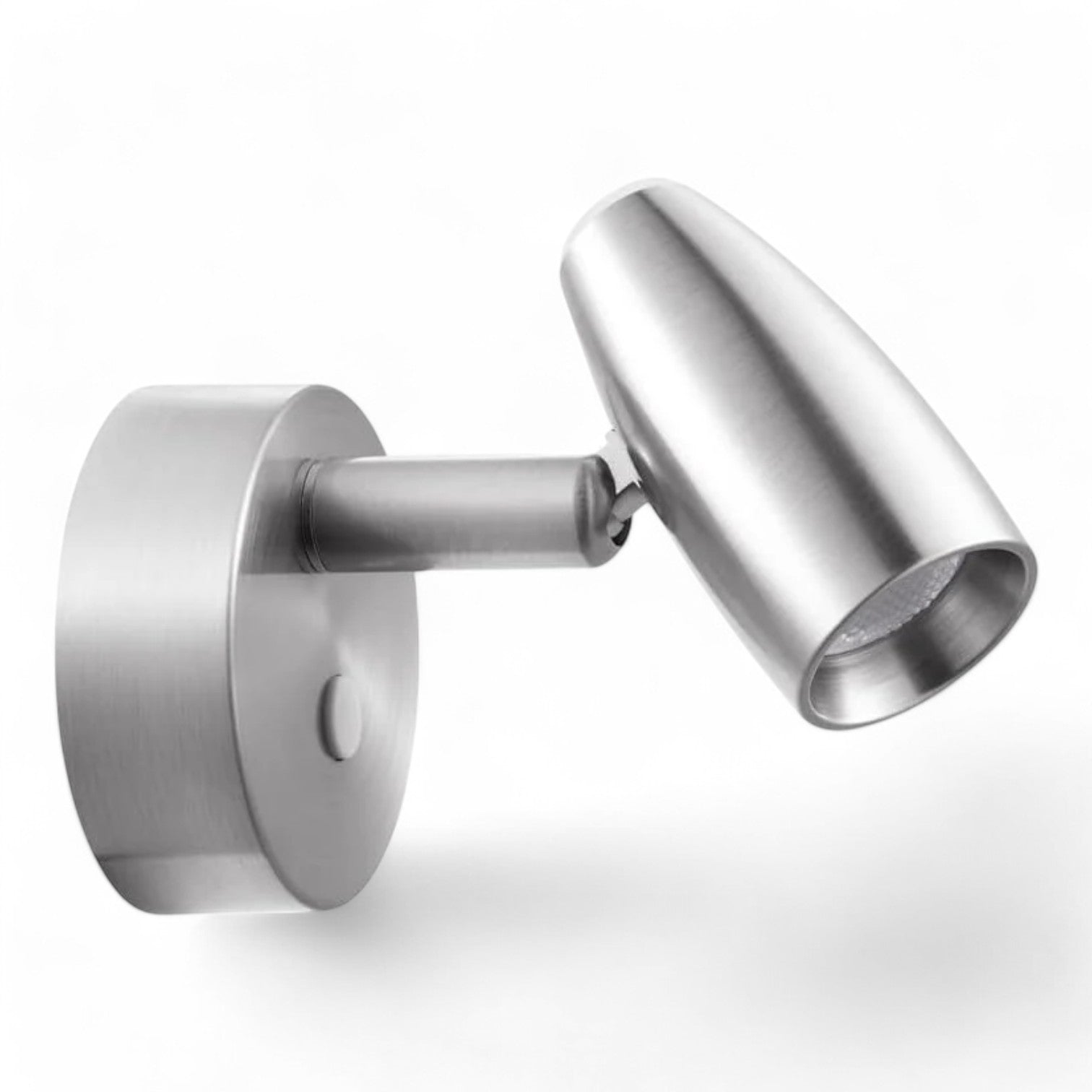 compact reading spotlight in nickel finish